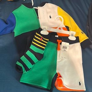 Color Block Polo Set